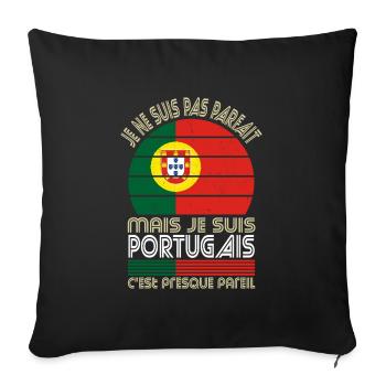 Je ne suis pas parfait mais je suis Portugais - Housse de coussin décorative 45 x 45 cm - noir - Devant