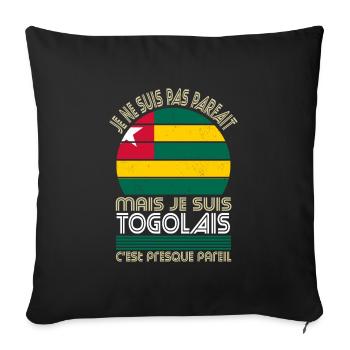 Je ne suis pas parfait mais je suis Togolais - Housse de coussin décorative 45 x 45 cm - noir - Devant