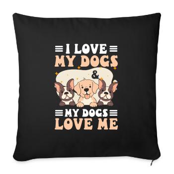 Hundebesitzer Pfote Herrchen Tierfreund - Sofakissenbezug 45 x 45 cm - Schwarz - Vorne
