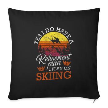 Snowboarding Mountain Winter Ski Holidays - Sofa pillowcase 17,3'' x 17,3'' (45 x 45 cm) - black - Front