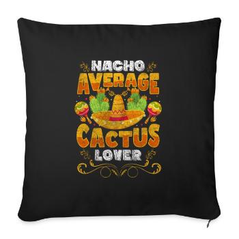 Jardin du désert de cactus - Housse de coussin décorative 45 x 45 cm - noir - Devant