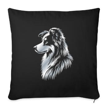 Hütehund silber - Sofakissenbezug 45 x 45 cm - Schwarz - Vorne