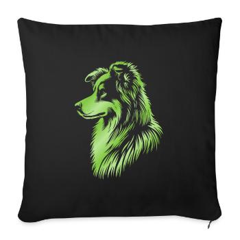 Herding dog green - Sofa pillowcase 17,3'' x 17,3'' (45 x 45 cm) - black - Front