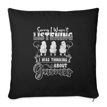 Jardin de nains Jardin de nains minuscule - Housse de coussin décorative 45 x 45 cm - noir - Devant