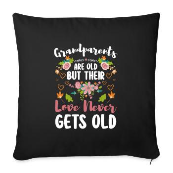 Grandparents Family Pampering - Sofa pillowcase 17,3'' x 17,3'' (45 x 45 cm) - black - Front