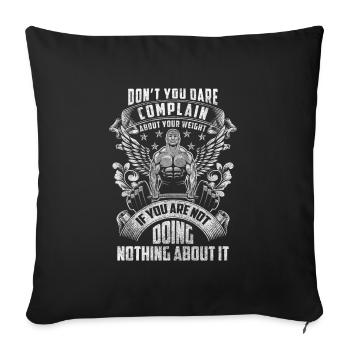 Fitness Trainer Workout Muscle Building Studio - Sofa pillowcase 17,3'' x 17,3'' (45 x 45 cm) - black - Front