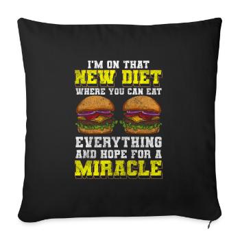 Food Restaurant Vielesser - Sofa pillowcase 17,3'' x 17,3'' (45 x 45 cm) - black - Front