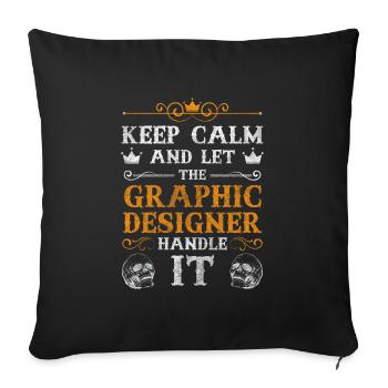 Graphisme d’art - Housse de coussin décorative 45 x 45 cm - noir - Devant