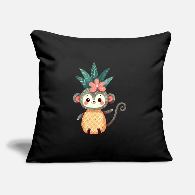 Monkey Chimpanzee Pineapple Fruity Cute Comic Art Sofa pillowcase 17,3'' x 17,3'' (45 x 45 cm)