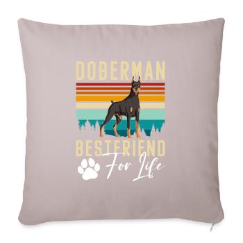 Dobermann Hunderasse Beschützer Schutzhund - Sofakissenbezug 45 x 45 cm - helles Taupe - Vorne