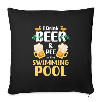 Piscine Loisirs d’été - Housse de coussin décorative 45 x 45 cm - noir - Devant