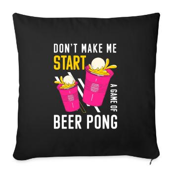 Règles du jeu Beerpong - Housse de coussin décorative 45 x 45 cm - noir - Devant