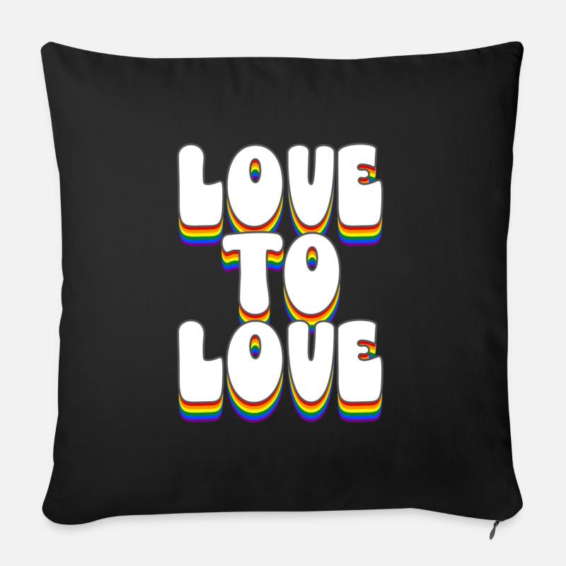 Aimer aimer - Housse de coussin décorative 45 x 45 cm - noir