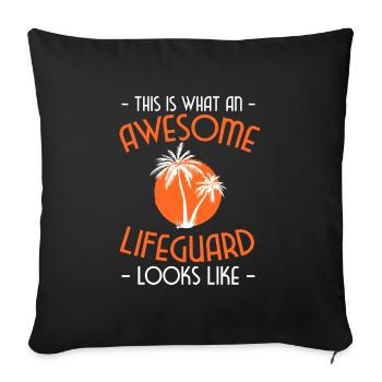 Lifeguard Outdoor pool Swimming instructor - Sofa pillowcase 17,3'' x 17,3'' (45 x 45 cm) - black - Front