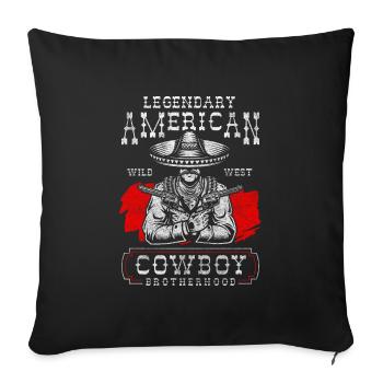 Bottes de cowboy Wild West USA - Housse de coussin décorative 45 x 45 cm - noir - Devant