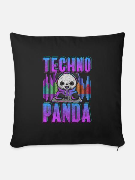 Rave Minimal Jumpstyle - Sofakissenbezug 45 x 45 cm - Schwarz