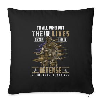 Soldier Victory Human Rights - Sofa pillowcase 17,3'' x 17,3'' (45 x 45 cm) - black - Front
