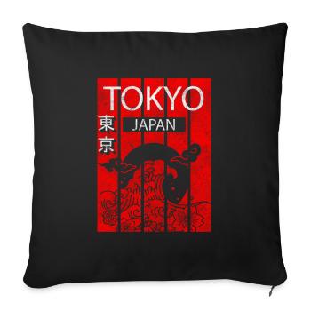 Asien Urlaub Japanisch - Sofakissenbezug 45 x 45 cm - Schwarz - Vorne