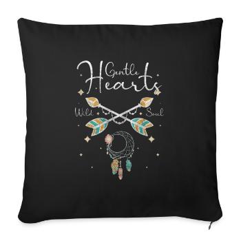 Dreamcatchers believe happiness - Sofa pillowcase 17,3'' x 17,3'' (45 x 45 cm) - black - Front