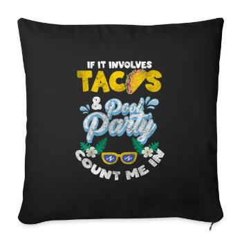 Fête à la piscine Fête Loisirs Garden-Party - Housse de coussin décorative 45 x 45 cm - noir - Devant