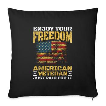 United States Patriot Eagle Soldier - Sofa pillowcase 17,3'' x 17,3'' (45 x 45 cm) - black - Front