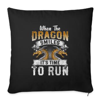 Livre de mythologie du dragon Tribal - Housse de coussin décorative 45 x 45 cm - noir - Devant