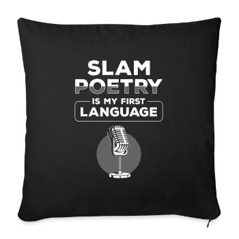 Poetry Slam Schreiber Feder - Sofa pillowcase 17,3'' x 17,3'' (45 x 45 cm) - black - Front