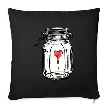 Pot plein d'aquarelles de coeurs d'amour - Housse de coussin décorative 45 x 45 cm - noir - Devant