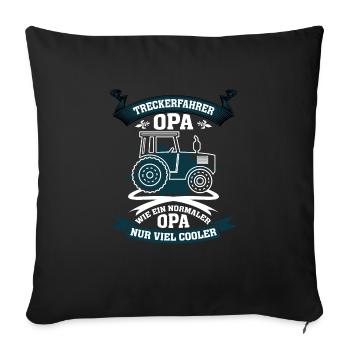 Treckerfahrer Opa Traktor Großvater Geschenk - Sofakissenbezug 45 x 45 cm - Schwarz - Vorne