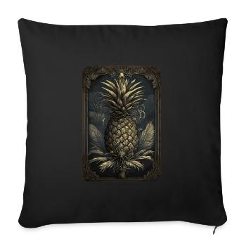 Tarot aux fruits d’ananas - Housse de coussin décorative 45 x 45 cm - noir - Devant