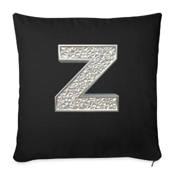 Z, lettre, initiale, monogramme, - Housse de coussin décorative 45 x 45 cm - noir - Devant