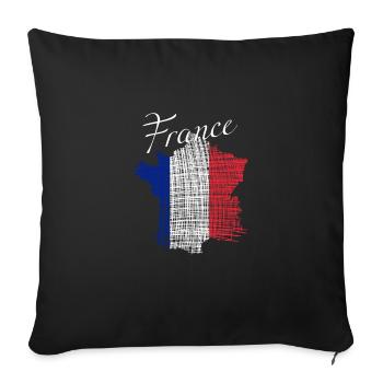 France Frankreich - Sofakissenbezug 45 x 45 cm - Schwarz - Vorne