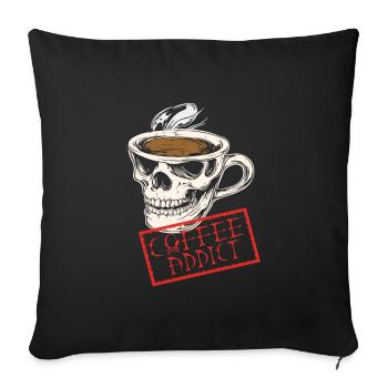 Coffee addict busted - Sofakissenbezug 45 x 45 cm - Schwarz - Vorne