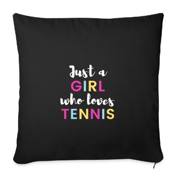 Juste une fille qui aime le tennis - Housse de coussin décorative 45 x 45 cm - noir - Devant