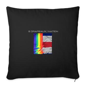 2 DRAPEAUX, 1 NATION LGBTQ x FRANCE - Housse de coussin décorative 45 x 45 cm - noir - Devant