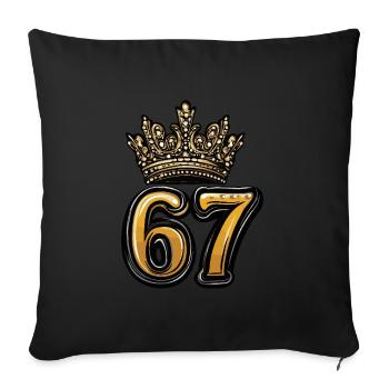 67 Number Krone - Sofa pillowcase 17,3'' x 17,3'' (45 x 45 cm) - black - Front