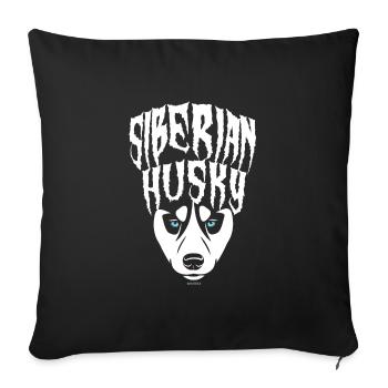 Sibirischer Husky - Sofakissenbezug 45 x 45 cm - Schwarz - Vorne