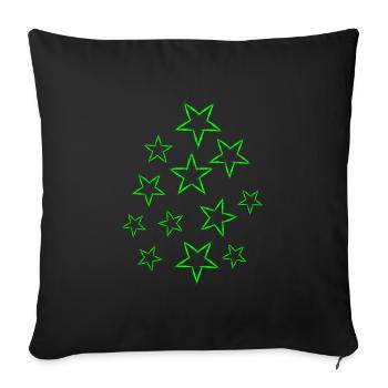 Stars starry sky design vector green - Sofa pillowcase 17,3'' x 17,3'' (45 x 45 cm) - black - Front