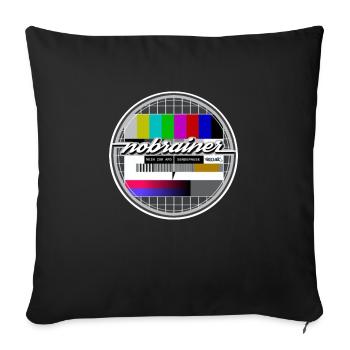 NoBrainer TV Break (Nein zur AfD) - Sofakissenbezug 45 x 45 cm - Schwarz - Vorne