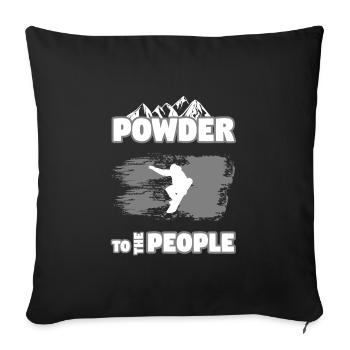 snowboard powder people - Sofa pillowcase 17,3'' x 17,3'' (45 x 45 cm) - black - Front