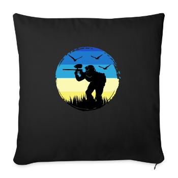 Paintball Gotcha Paintballspieler painter - Sofa pillowcase 17,3'' x 17,3'' (45 x 45 cm) - black - Front
