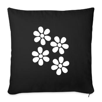 Flower White White Flower Flowers Gift Christmas - Sofa pillowcase 17,3'' x 17,3'' (45 x 45 cm) - black - Front