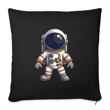 Cartoon Astronaut - Sofakissenbezug 45 x 45 cm - Schwarz - Vorne