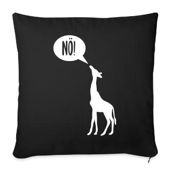 Giraffe says no and is offended - Sofa pillowcase 17,3'' x 17,3'' (45 x 45 cm) - black - Front