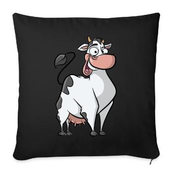 Funny Cow - Farm Muh Country Life Dairy Cow - Sofa pillowcase 17,3'' x 17,3'' (45 x 45 cm) - black - Front