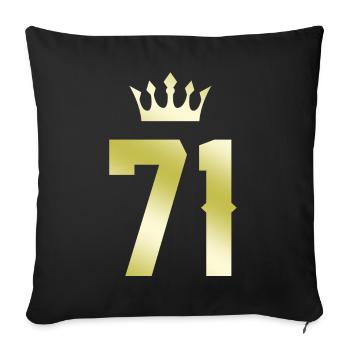 71 Couronne numérique - Housse de coussin décorative 45 x 45 cm - noir - Devant