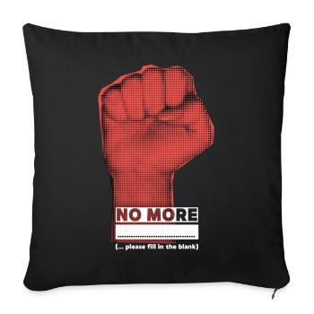 Poing serré, protestation, drôle de dicton - Housse de coussin décorative 45 x 45 cm - noir - Devant