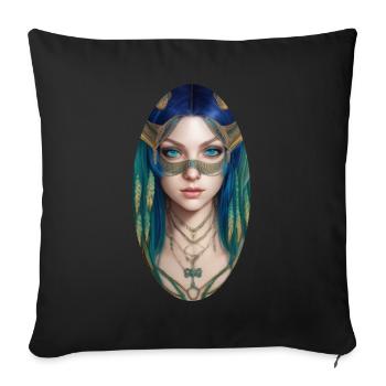 Déesse Bastet, Déesse de la douceur du foyer - Housse de coussin décorative 45 x 45 cm - noir - Devant
