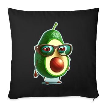 Cute Avocado Glasses Vegetarian Vegans - Sofa pillowcase 17,3'' x 17,3'' (45 x 45 cm) - black - Front