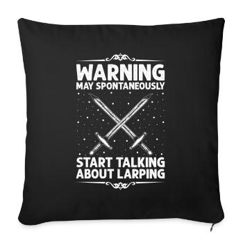 Larping pour les jeux de rôle fantastiques et les combats à l’épée - Housse de coussin décorative 45 x 45 cm - noir - Devant